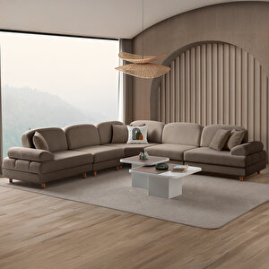 Aries Modüler Köşe Koltuk Takımı L Kahverengi Kahverengi