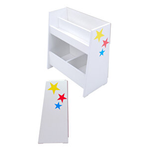 Montessori Ahşap Çok Amaçlı 2 Bölmeli Kitaplık, Düzenleyici