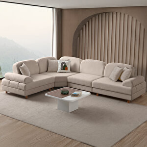 Aries Modüler Köşe Koltuk Takımı M Sütlü Kahve Sütlü Kahve