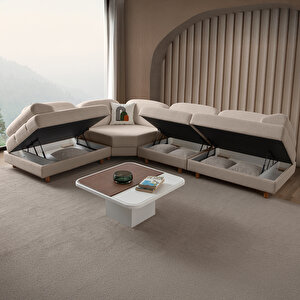 Aries Modüler Köşe Koltuk Takımı M Sütlü Kahve Sütlü Kahve