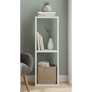 Elmas Dekoratif İkili Çok Amaçlı Yatay Raf, Kitaplık