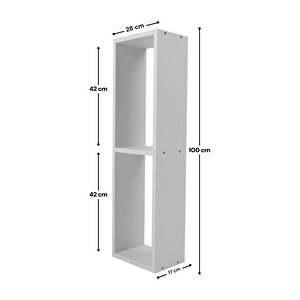 Elmas Dekoratif İkili Çok Amaçlı Yatay Raf, Kitaplık