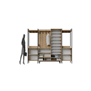Abre X-plaza Lux Portmanto Askılıklı Modern Vestiyer Takımı Meşe