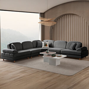 Aries Modüler Köşe Koltuk Takımı L Antrasit Antrasit