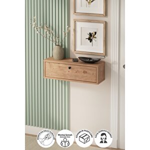 Duvara Monte Dresuar 2 Bölmeli Dresuar Kapaklı Konsol 60 Cm Antre Hol Sude Çam