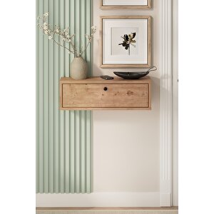 Duvara Monte Dresuar 2 Bölmeli Dresuar Kapaklı Konsol 60 Cm Antre Hol Sude Çam