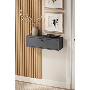 Duvara Monte Dresuar 2 Bölmeli Dresuar Kapaklı Konsol 60 Cm Antre Hol Sude Antrasit