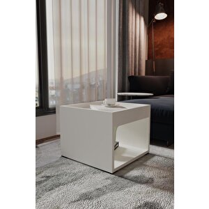 Li̇ne 40*40 Sehpa Orta Sehpa Beyaz