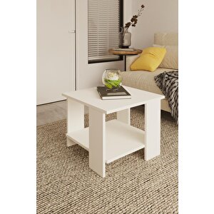 Line Orta Sehpa 55*55 Çok Amaçlı Sehpa Beyaz