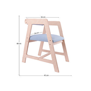 Montessori Çocuk Ahşap Oyun Etkinlik Çalışma Masası,saklama Alanlı,mavi Sandalye