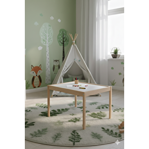 Montessori Çocuk Ahşap Etkinlik Masası