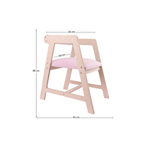 Ahşap Çocuk Oyun, Aktivite, Çalışma Masası Sandalyesi Pembe