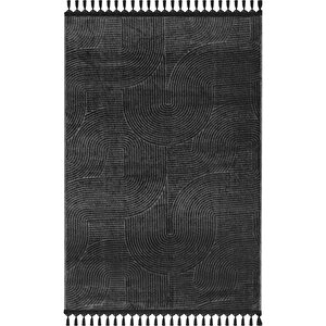 Rölyef Joy Krem Kaymaz Taban Kesme Halı Yolluk Pon Pon