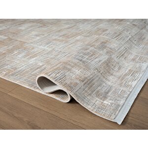 Vogue?vg003a Bej Gri Modern Renk Desen 100?tarak Viskon Salon Halısı İpek Serisi