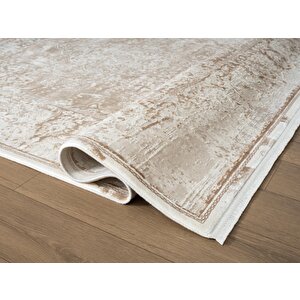 Vogue?vg002k Kahve Klasik Göbekli Desen Modern Renk 100?tarak Viskon Salon Halısı İpek Serisi