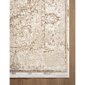 Vogue?vg002k Kahve Klasik Göbekli Desen Modern Renk 100?tarak Viskon Salon Halısı İpek Serisi