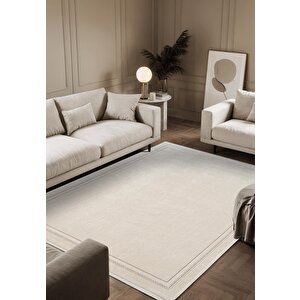 Fresco Fc002w Beyaz Çerçeveli Halı Modern Desen 100 Tarak Viskon Parlak Yumuşak İpek Serisi 240x340 cm