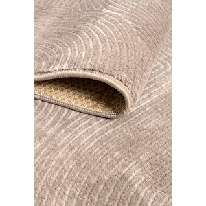 Rölyef Joy Krem Kaymaz Taban Kesme Halı Yolluk Pon Pon 100x250 cm