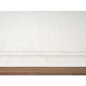 Fresco Fc002w Beyaz Çerçeveli Halı Modern Desen 100 Tarak Viskon Parlak Yumuşak İpek Serisi 200x290 cm