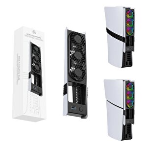 Ps5 Sli̇m Ve Pro Uyumlu Rgb Li̇ Soğutucu Fan Jys-p5228