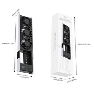 Ps5 Sli̇m Ve Pro Uyumlu Rgb Li̇ Soğutucu Fan Jys-p5228