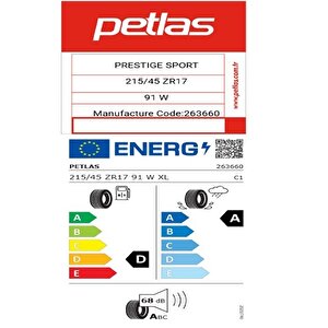 215/45 Zr17 Tl 91w Xl Prestige Sport Yaz Lastiği (üretim Tarihi:2025)