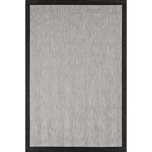 Zeen Ze001g Sisal Gri Siyah Kolay Temizlenebilir Makinede Yıkanabilir Mutfak Halısı Pamuk Taban 100x200 cm