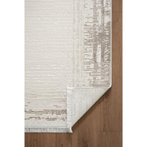 Etro Et007g Gri Modern Çerçeveli Desen Parlak Ağır Yüksek Sıklıkta Salon Halısı İpek Serisi 120x180 cm