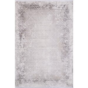 Cosmos Cs004g Gri Halı Modern Detaylı Pamuk Taban Viskon Tozuaz Salon Yatak Odası Koridor Halısı 160x230 cm