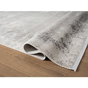 Cosmos Cs004g Gri Halı Modern Detaylı Pamuk Taban Viskon Tozuaz Salon Yatak Odası Koridor Halısı 160x230 cm