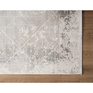 Cosmos Cs004g Gri Halı Modern Detaylı Pamuk Taban Viskon Tozuaz Salon Yatak Odası Koridor Halısı