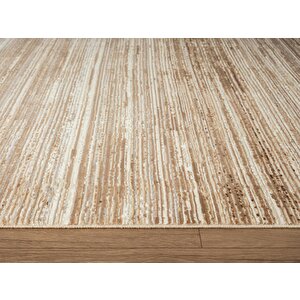 Cosmos Cs002k Kahve Halı Modern Detaylı Pamuk Taban Viskon Tozuaz Salon Yatak Odası Koridor Halısı