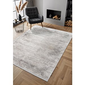 Cosmos Cs004g Gri Halı Modern Detaylı Pamuk Taban Viskon Tozuaz Salon Yatak Odası Koridor Halısı 240x340 cm