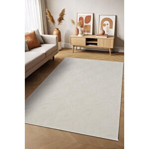 Icon Ic002w Krem Modern Desen Akrilik Pamuk Tabanlı Salon Koridor Oturma Yatak Odası Halısı 200x290 cm