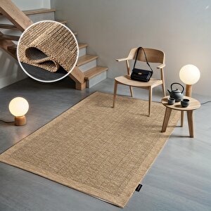 Mumbai Mu001b Gri Doğal Kilim Görünümlü Pamuk Tuşeli Kaymaz Pamuk Taban Dekoratif Halı Tozu Yok 80x150 cm