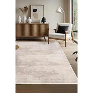 Leon Ln001g Krem Halı Modern Desen Pamuk Taban Akrilik Tozuaz Salon Yatak Odası Koridor Halısı 200x290 cm