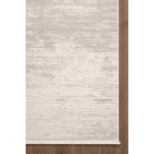 Leon Ln001g Krem Halı Modern Desen Pamuk Taban Akrilik Tozuaz Salon Yatak Odası Koridor Halısı