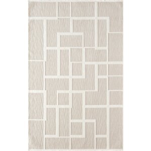 Sümer Sm015a Krem Renkli Halı Çizgi Desenli Dekoratif Modern Antialerjik Salon Mutfak Halısı 100x300 cm