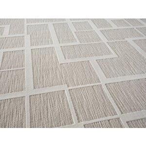 Sümer Sm015a Krem Renkli Halı Çizgi Desenli Dekoratif Modern Antialerjik Salon Mutfak Halısı 100x200 cm