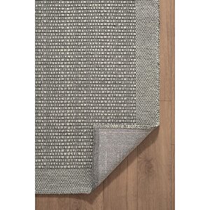 Mumbai Mu001g Gri Doğal Kilim Görünümlü Pamuk Tuşeli Kaymaz Pamuk Taban Dekoratif Halı Tozu Yok 200x290 cm