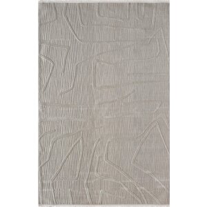 Sümer Sm014g Gri Rengi Halı Çizgi Desenli Dekoratif Modern Antialerjik Salon Mutfak Halısı 160x230 cm