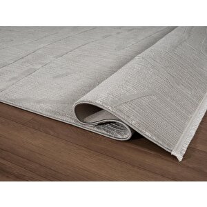 Sümer Sm014g Gri Rengi Halı Çizgi Desenli Dekoratif Modern Antialerjik Salon Mutfak Halısı 160x230 cm