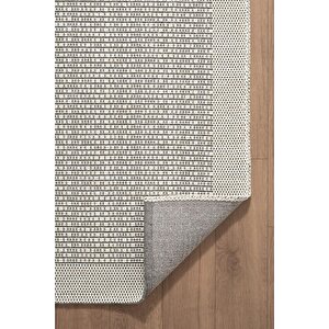 Mumbai Mu001w Krem Doğal Kilim Görünümlü Pamuk Tuşeli Kaymaz Pamuk Taban Dekoratif Halı Tozu Yok 120x180 cm