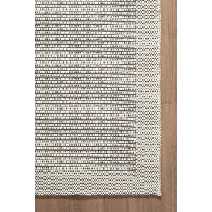 Mumbai Mu001w Krem Doğal Kilim Görünümlü Pamuk Tuşeli Kaymaz Pamuk Taban Dekoratif Halı Tozu Yok