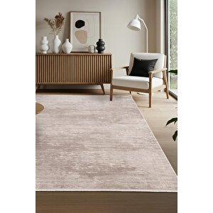 Leon Ln001k Bej Halı Modern Desen Pamuk Taban Akrilik Tozuaz Salon Yatak Odası Mutfak Koridor Halısı 200x290 cm