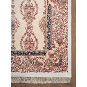 Imperial Luxe Il003r Krem Çerçeveli Halı Klasik Desen 100 Tarak Bambu Viskon İpek Serisi