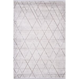 Cosmos Cs007g Gri Halı Modern Detaylı Pamuk Taban Viskon Tozuaz Salon Yatak Odası Koridor Halısı 100x300 cm