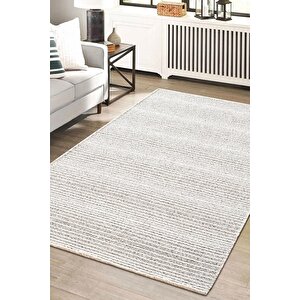 Decor Dc003g Gri Doğal Kalın Kilim Kenar Saçaklı Üst Sınıf Kalite Karmen Halı İpek Serisi 200x290 cm