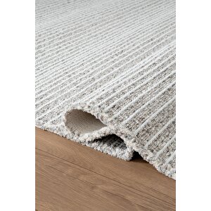 Decor Dc003g Gri Doğal Kalın Kilim Kenar Saçaklı Üst Sınıf Kalite Karmen Halı İpek Serisi 200x290 cm