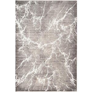 Art At003a Gri Halı Modern Desen Triko Akrilik Viskon Boyama Yüksek Sıklık Ipek Serisi 240x340 cm